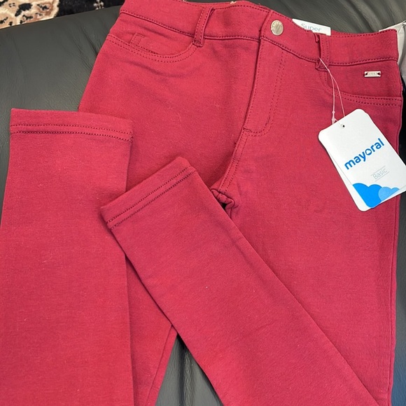 NWT Gorgeous Raspberry Color Mayoral Bungundy Skinny legging’s soft Pants 🌺 - Picture 2 of 5